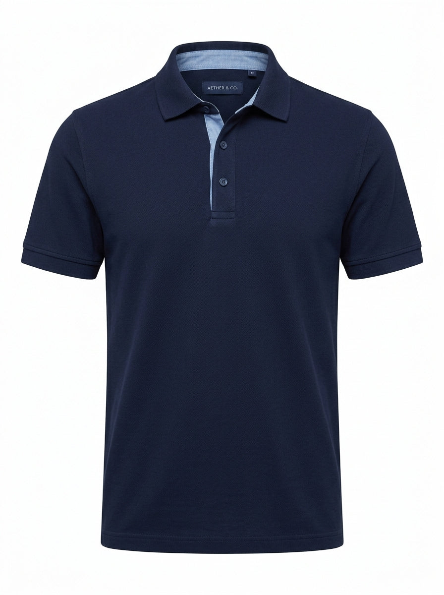 Red Seabrook Chambray Trim Polo packshot product photo