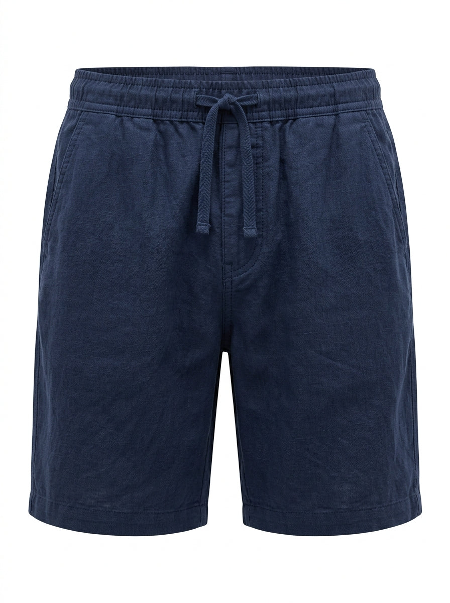 Khaki Seabrook Linen Blend Drawstring Shorts packshot product photo