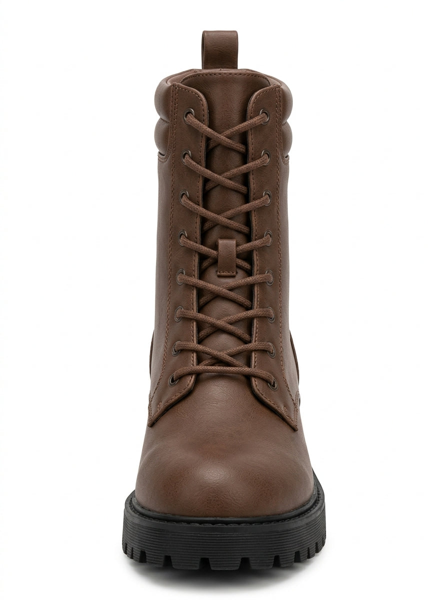 Brown Sierra Trail Lace-Up Combat Boot packshot product photo