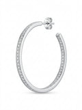 Silver Starlight Crystal Hoop Earrings packshot product photo