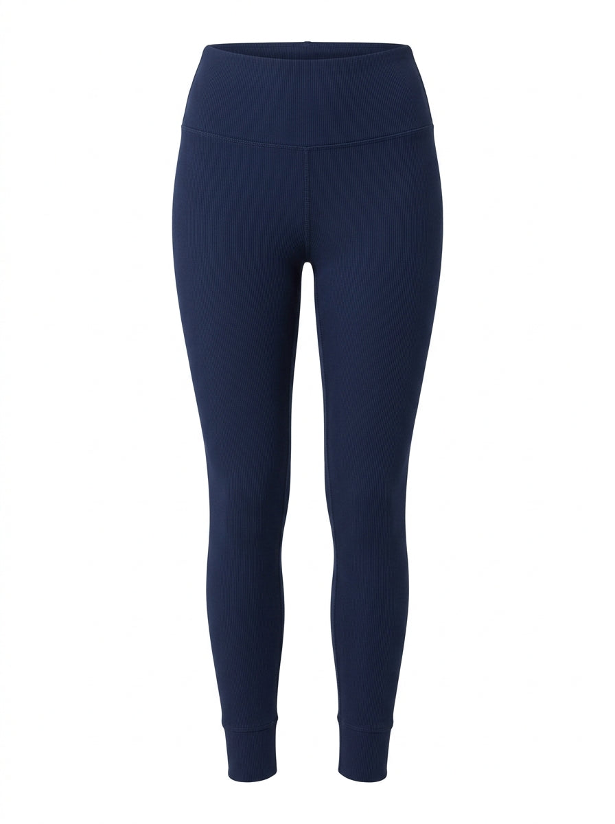 Navy Studio Rib Elevate Legging packshot product photo