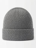 Gray Summit Rib Knit Beanie packshot product photo