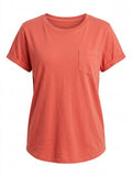Coral Sunline Rolled-Cuff Pocket Tee packshot product photo
