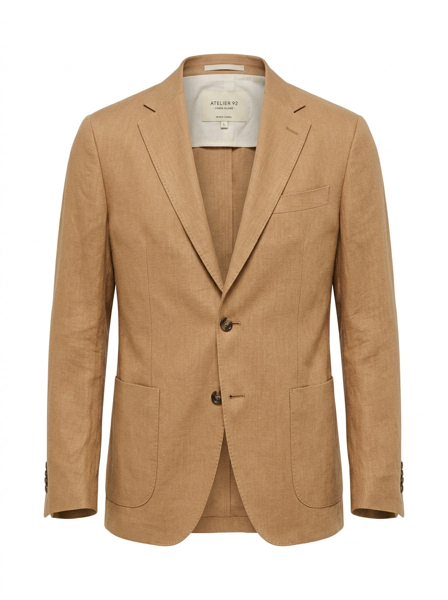 Camel Sutton Vale Linen Blend Blazer packshot product photo