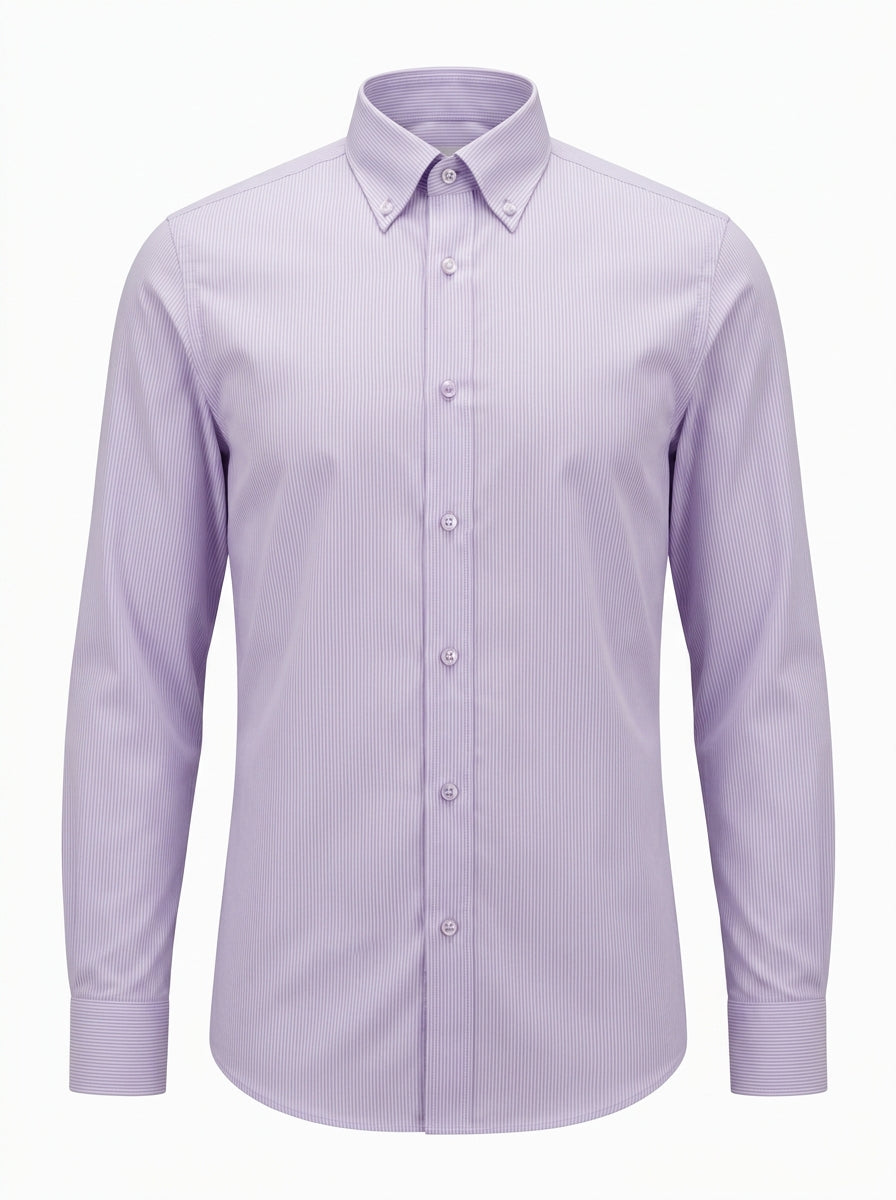 Lavender Willow Stripe Button-Down Shirt packshot product photo